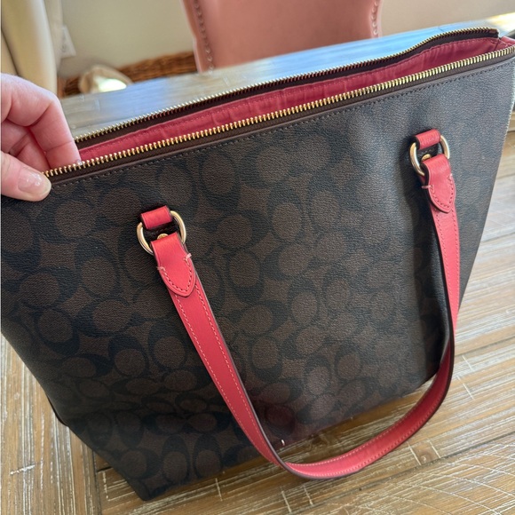 Coach Signature Brown and Pink Tote - Picture 2 of 6